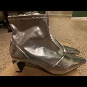 Zara Silver Ankle Booties